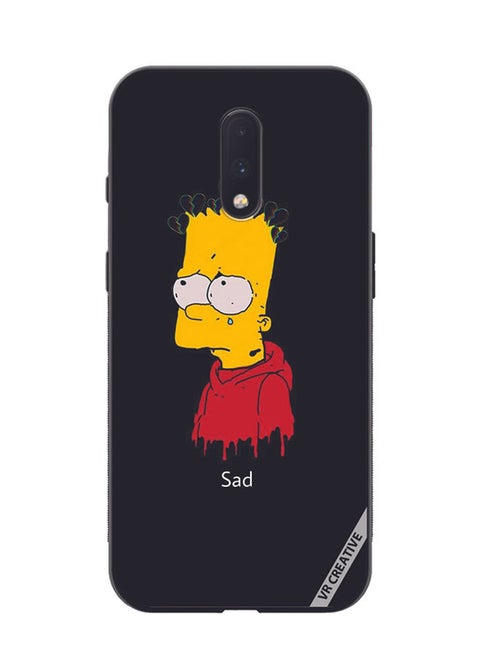 Protective Case Cover For OnePlus 7 Sad Design Multicolour