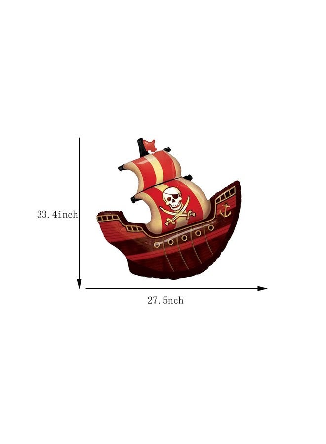 RS 5 Pcs Pirate Ship Foil Mylar Balloons - Pirate & Ocean Birthday Party Supplies - Image 3