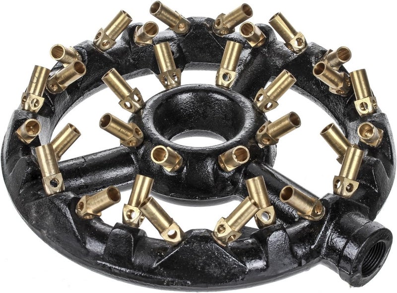 DuraSteel Propane Jet Burners For Chinese Wok Range - Cast Iron Body Round Nozzle 32 Brass Tips Large Propane Burner Head - Up to 100,000 BTU - Outdoor Wok Burner Indoor Restaurant Kitchen, Camping - Image 4