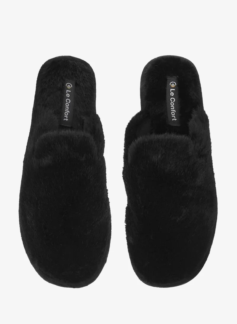 Le Confort Womens Fur Textured Slip-On Bedroom Mules