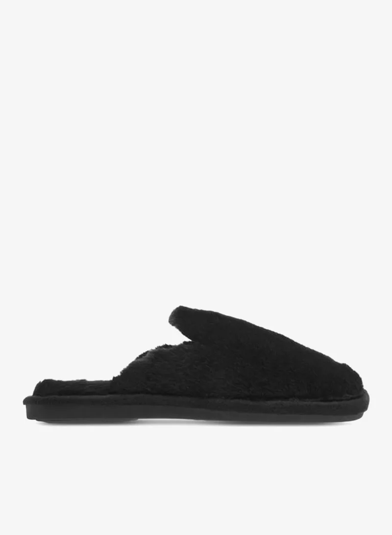 Le Confort Womens Fur Textured Slip-On Bedroom Mules