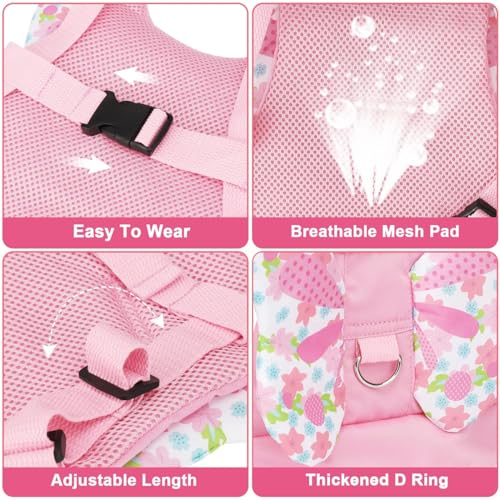 Ahamo 3-in-1 Baby Walking Supporter with Reflective Strap & Lock Key, Anti Lost Wrist Band for Kids | Breathable Safety Belt for Bike Scooty Toddler Harness, Child Safety Products for Outdoor Travel (Pink Butterfly, 1.5m) - Image 4