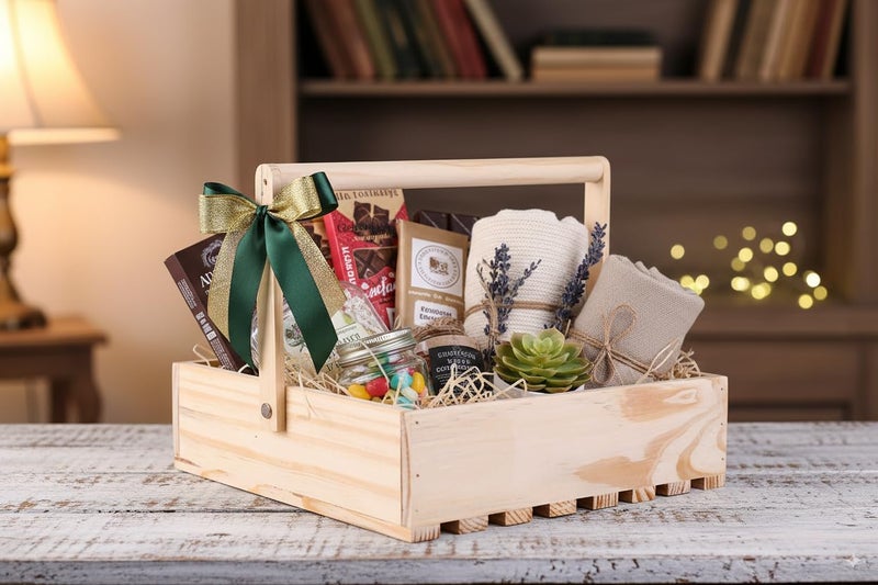 MOVE2WOOD™ Premium Handmade Gift Hamper Basket | Diwali, Rakhi, Christmas and all Festive Occasions | Wedding Gifts, Corporate Hampers | Return Favours - Image 3