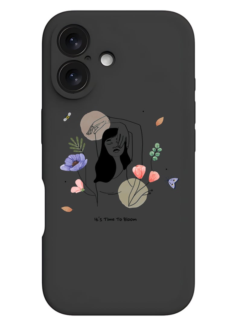 Theodor Protective Slim Fit Case Liquid Silicone Cover with Full Body Protection Anti-Scratch Shockproof Case For Apple iPhone 17 (Black) Bloom2 - Image 1