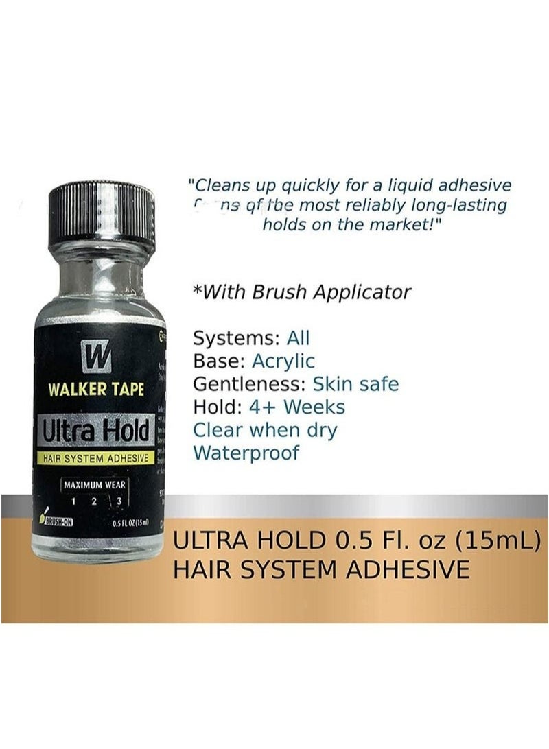 والكر تايب Hair System Adhesive, Thin Silicone Hair Replacement Adhesive - Long Lasting Fixation for Poly and Lace Wigs - 3-4 Weeks, Wigs, Wig Systems - Invisible, Waterproof Adhesive (15ml) - Image 3