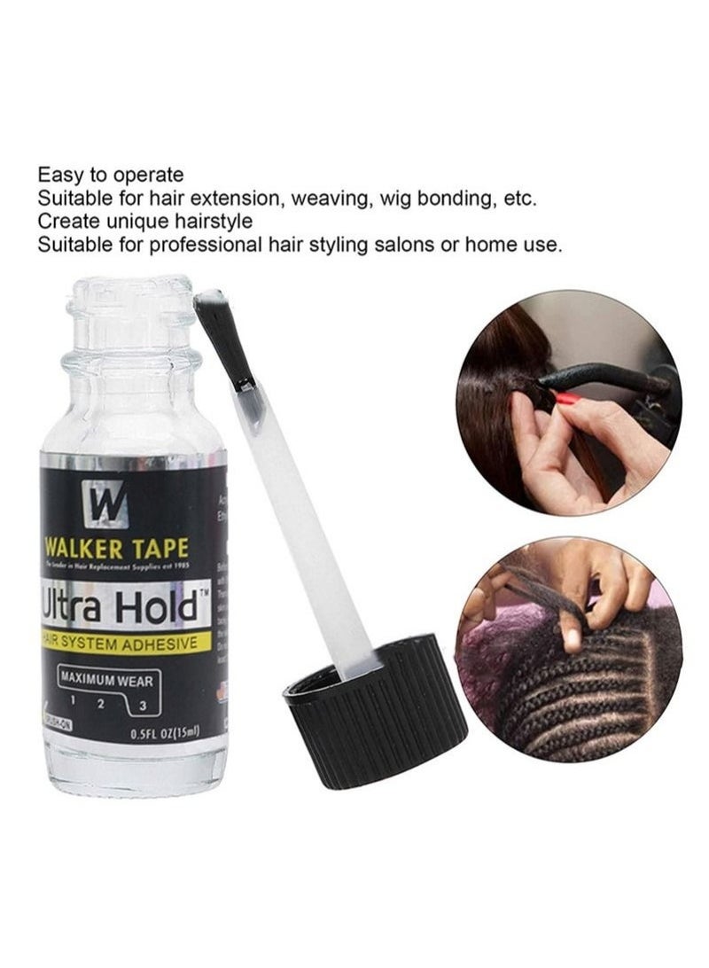 والكر تايب Hair System Adhesive, Thin Silicone Hair Replacement Adhesive - Long Lasting Fixation for Poly and Lace Wigs - 3-4 Weeks, Wigs, Wig Systems - Invisible, Waterproof Adhesive (15ml) - Image 2