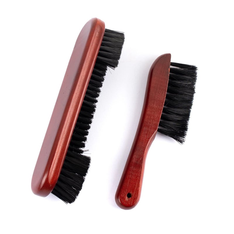 Framendino Wooden Billiards Pool Table and Rail Brush Set Wood Billiard Cleaner Cleaning Tools Supplies RedBrown 2 Pack
