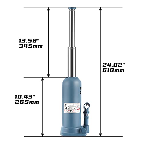 BAOSHISHAN Double Ram Bottle Jack Hydraulic Welded Jack Truck Jack 4 Ton (High Lift) - Image 2