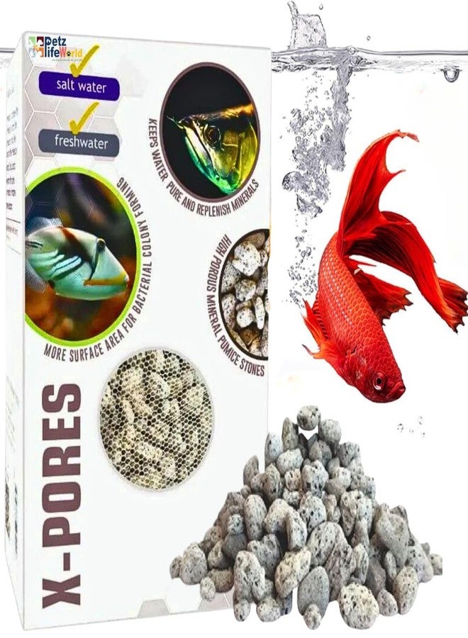 VAYINATO Aquatic Remedies Pack Of 1(500G)X-Pores Filter Media,Natural Pumice Porous And Mineral Filter Media For Aquarium Fish Tank - Image 1