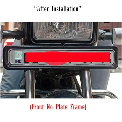 Ramanta Ntorq Number Plate Frame Metal Body Heavy Scooter Licence Number Plate Frame Front-Rear Set of 2 Compatible with for Ntorq 125, Race XP & 125 XT (Frame Size 30 cm x 12 cm, Black) - Image 5
