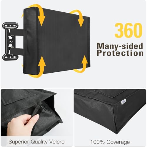 Mounting Dream Outdoor TV Cover Weatherproof with Bottom Cover for 38-40 inch TV, Waterproof and Dustproof TV Screen Protectors with Remote Control Pocket for Outside LED, LCD, OLED Flat Screen TVs - Image 5