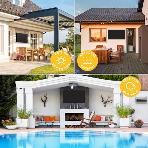 Mounting Dream Outdoor TV Cover Weatherproof with Bottom Cover for 38-40 inch TV, Waterproof and Dustproof TV Screen Protectors with Remote Control Pocket for Outside LED, LCD, OLED Flat Screen TVs - Image 3