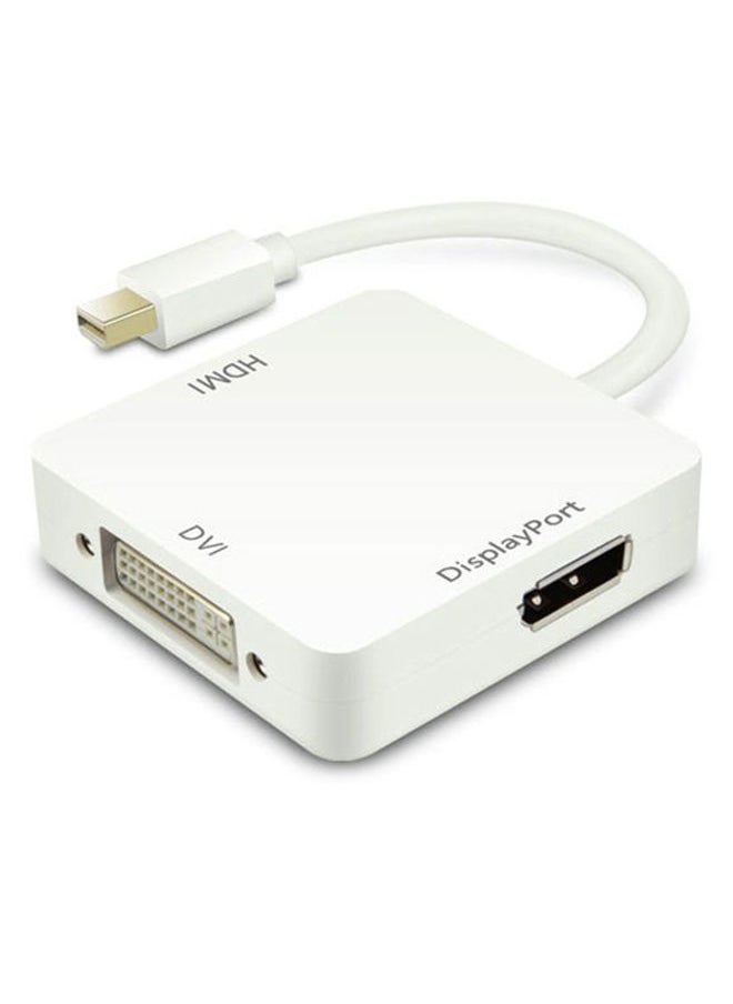 NIBEMINENT - 3-in-1 Mini Display Port To HDMI DVI Adapter For Monitor/Projector White - Image 1