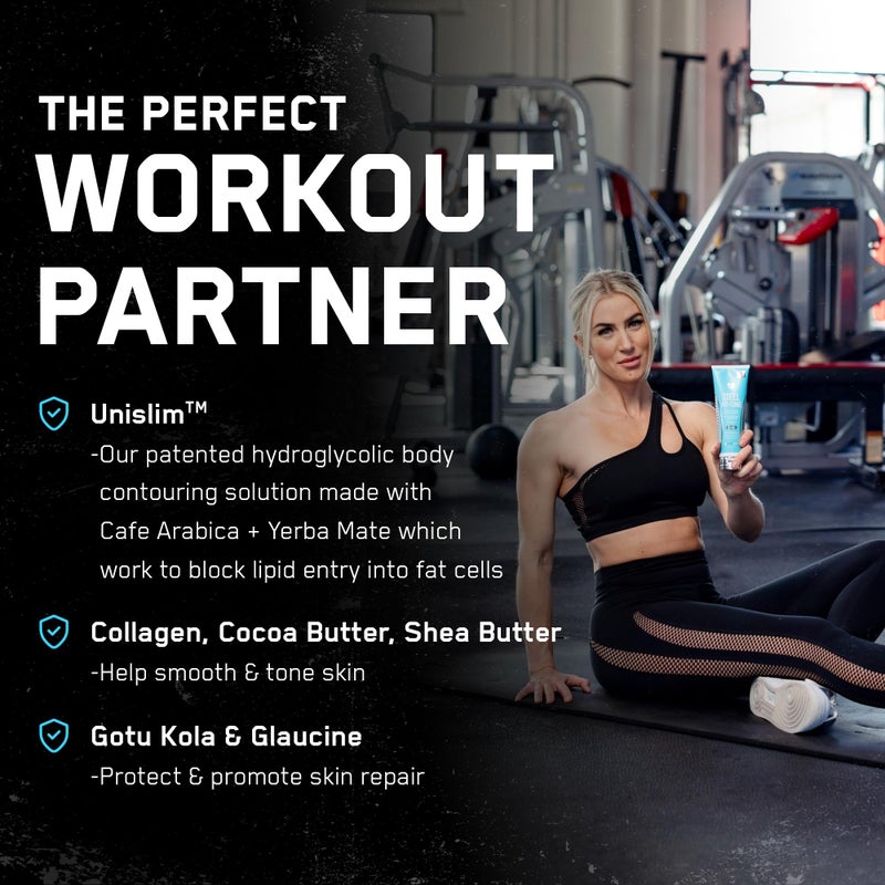 SteelFit لوشن الجسم ستيل فيت للتقوية - كريم تحديد وشد البشرة للجسم - مزيل السيلوليت للسيقان والبطن والبشرة المترهلة - مغذي ومهدئ بزبدة الشيا وزبدة الكاكاو - سعادة فوار - Image 3