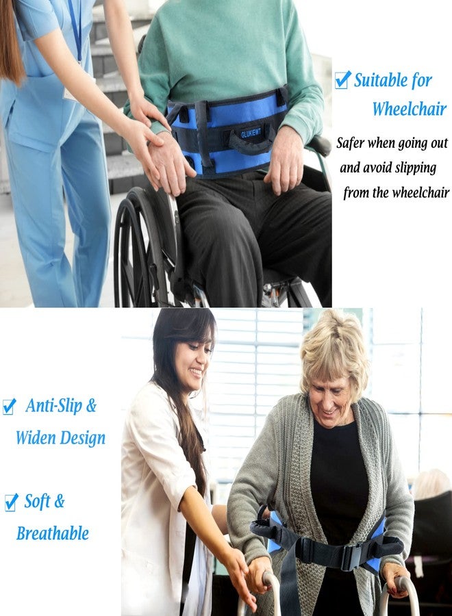 GLUKIEWT Gait Belts Transfer Belts for Seniors with Padded Handles Widen Medical Gate Belts for Elderly Inside Non Slip Patient Transfer Walking Assist & Gait Belt/Wheelchair Seat Belt for 33.5" -52" Waist - Image 2