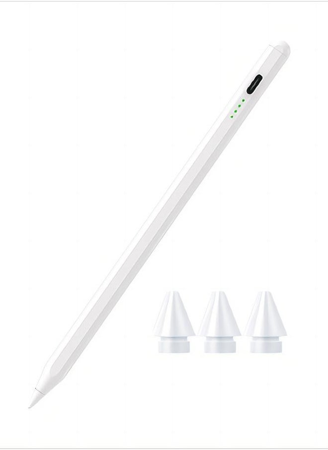 DTBG Stylus Pen for iPad W/Palm Rejection Tilt Sensitivity,13 Mins Fully Charged,MEKO Active Touch Screen Apple Pencil Compatible W/iPad 6/7/8/9/10,iPad Pro12.9&11",iPad Air3/4/5,iPad mini5/6(White)  - Image 1