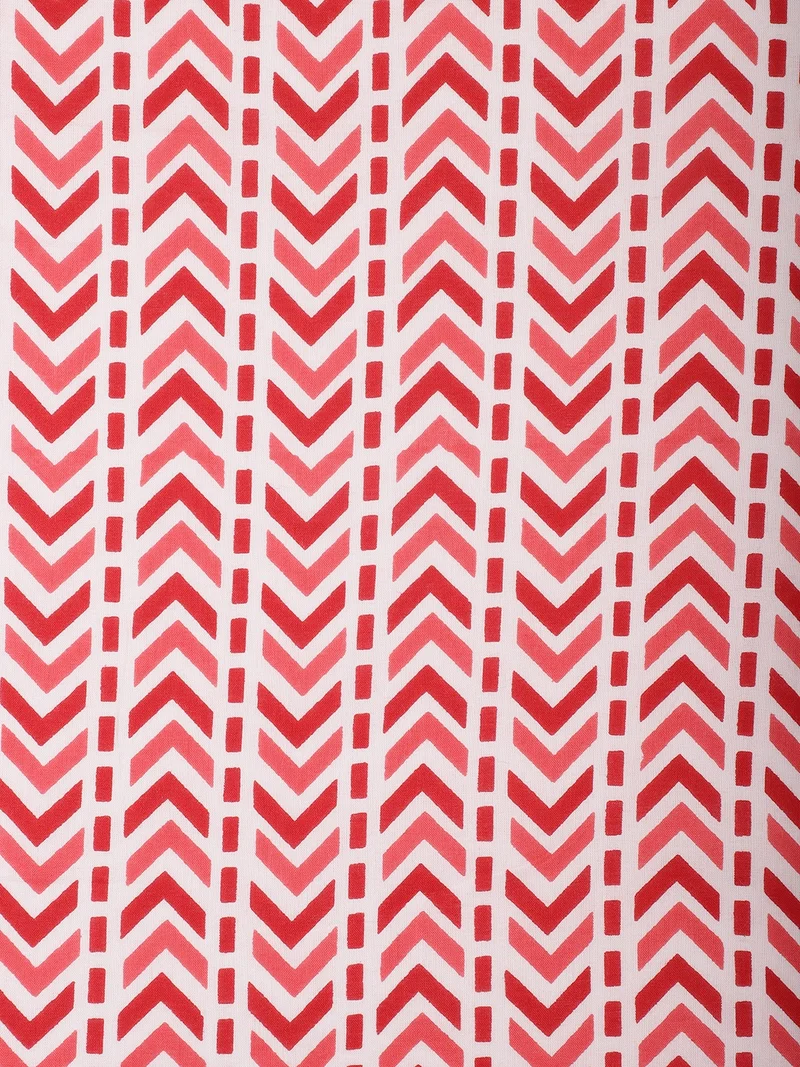 AKS Red Chevron Zigzag Pattern Fabric