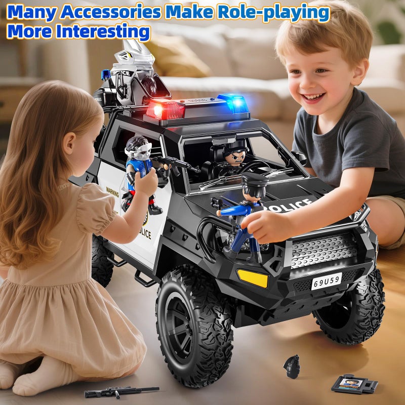 MSKOLER Police Car Toys for Boys 3-5, Play Vehicles for Boys Girls Ages 3-12 with Light and Sound, Role Playing Police Truck Toys, Toddler Truck Gifts for Kids Ages 4-8 - Image 5