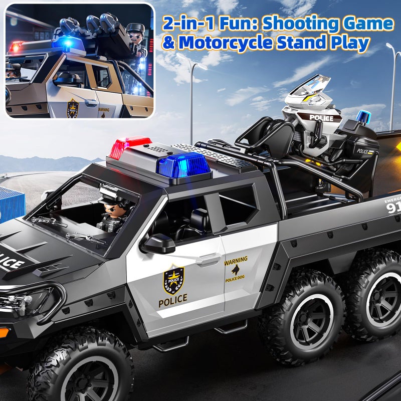 MSKOLER Police Car Toys for Boys 3-5, Play Vehicles for Boys Girls Ages 3-12 with Light and Sound, Role Playing Police Truck Toys, Toddler Truck Gifts for Kids Ages 4-8 - Image 4