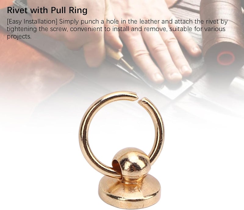 [Local ready stock fast ship] Qiilu Versatile DIY Accessory - 50 Sets Screwback Round Head Rivets with Pull Ring 9.5mm Zinc Alloy Ring Rivets and 7.5mm Iron Screws for Phone Case, Belts and More (Gold) Year round in stock Flexible anti-break Suitable for all ages Global flexible assemble picks Climate adapted upgraded quality Meet daily life needs Big & small space compatible Elegant design Wide range usage design Long term daily option Cost effective upgraded craftsmanship Multi-category warehouse equip Pop-area nearby warehouse Extra part combo compatible Lightweight & portable Gulf climate fit Matte anti slip finish Defect-free product Dust tight seal Moisture wear upgraded quality Water rust proof Ship within Saudi Arabia Condition adaptive build Budget friendly trendy design - Image 4