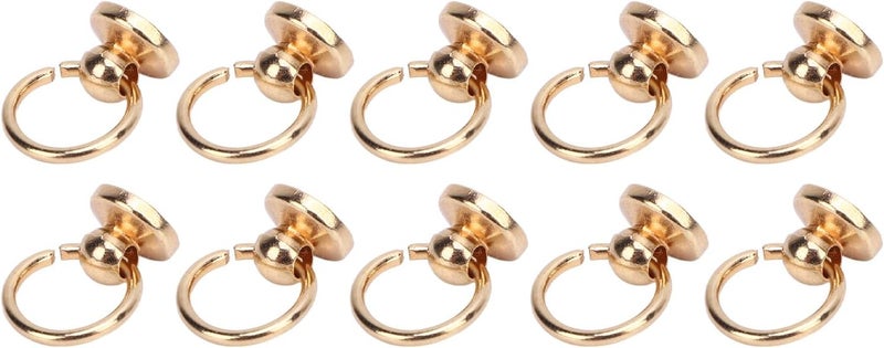 [Local ready stock fast ship] Qiilu Versatile DIY Accessory - 50 Sets Screwback Round Head Rivets with Pull Ring 9.5mm Zinc Alloy Ring Rivets and 7.5mm Iron Screws for Phone Case, Belts and More (Gold) Year round in stock Flexible anti-break Suitable for all ages Global flexible assemble picks Climate adapted upgraded quality Meet daily life needs Big & small space compatible Elegant design Wide range usage design Long term daily option Cost effective upgraded craftsmanship Multi-category warehouse equip Pop-area nearby warehouse Extra part combo compatible Lightweight & portable Gulf climate fit Matte anti slip finish Defect-free product Dust tight seal Moisture wear upgraded quality Water rust proof Ship within Saudi Arabia Condition adaptive build Budget friendly trendy design - Image 3