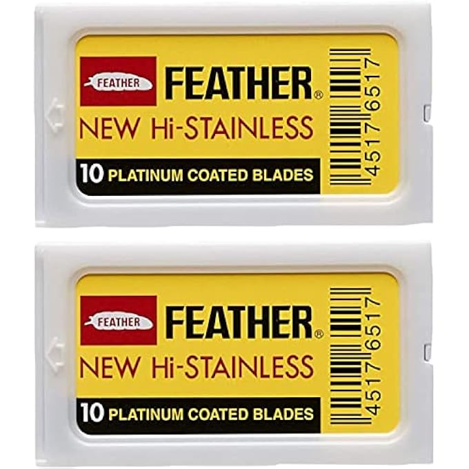 فيذر ريشة 20 شفرات حلاقة جديدة Histainless حافة مزدوجة - Image 1