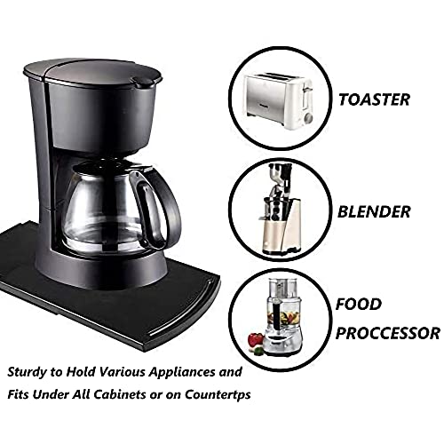 KLEVERISE Appliance Slider - Kitchen Caddy Appliance Sliding Tray - Countertop Storage Accessory for Kitchen Appliance - ABS Coffee Maker Mixer Air Fryer Rolling Slider - Image 4