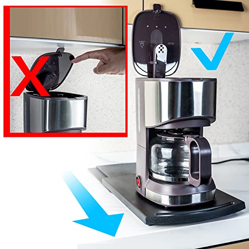 KLEVERISE Appliance Slider - Kitchen Caddy Appliance Sliding Tray - Countertop Storage Accessory for Kitchen Appliance - ABS Coffee Maker Mixer Air Fryer Rolling Slider - Image 2