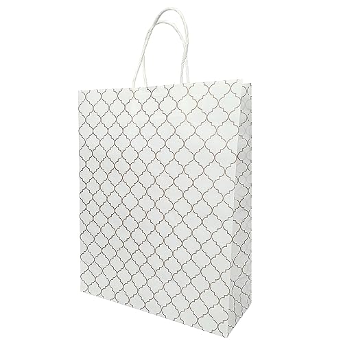 Aakriti Craft Paper Bags, Carry Bag For Wedding Party Craft Retail Packaging, Recycled Twist Handles Colorful White Small Gift Bags Shopping Bags (30 PCS) - Image 1