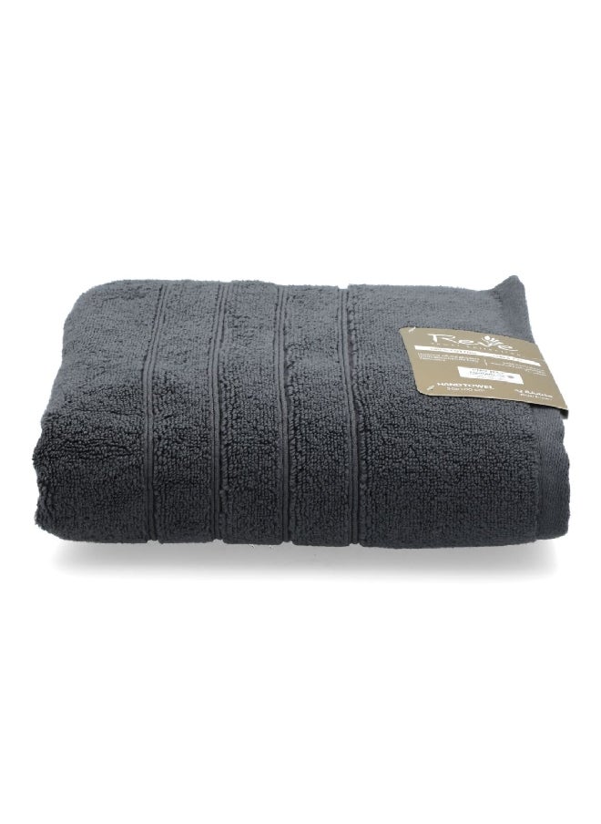 REVE Borabora Luxurious Cotton Absorbent Hand Towel Dark Grey 50 x 100 cm  - Image 2