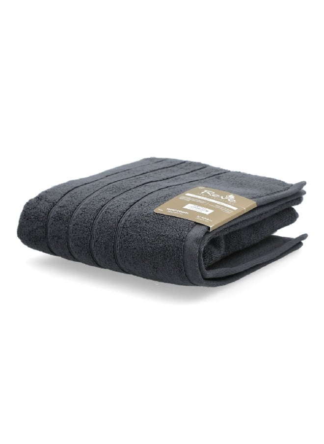 REVE Borabora Luxurious Cotton Absorbent Hand Towel Dark Grey 50 x 100 cm  - Image 3