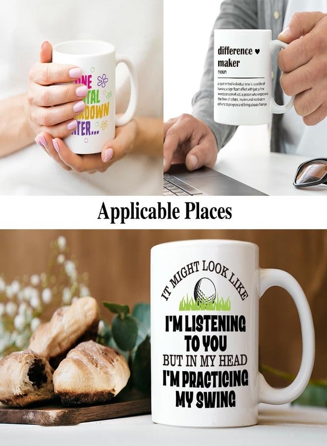 XQLZY It Might Look Like I'm Listening to You But In My Head I'm Practicing My Swing Coffee Mug, Funny Golf Coffee Cup for Husband Dad Brother, Sarcastic Gifts for Men Women Golfer, Golf Talk Mug - Image 5