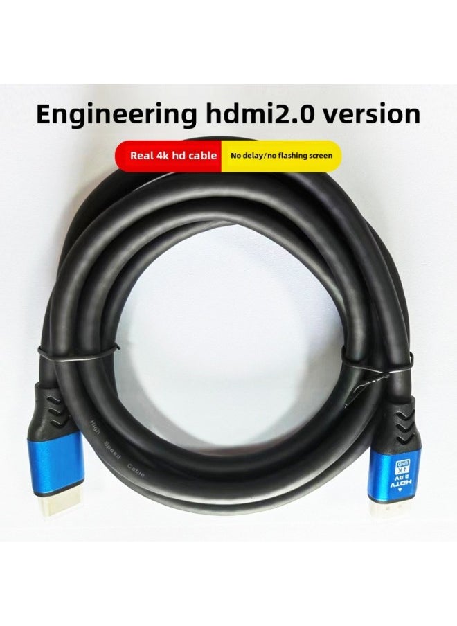 ماركة غير محددة كابل HDMI لخط فيديو HDTV 4K 60 هرتز للكمبيوتر إلى صندوق التلفزيون، اتصال جهاز العرض، مادة سبيكة عالية الوضوح مطلية بالذهب - اللون: غلاف ألومنيوم أزرق، لون الخط 4K Hd، طول الخط المحاصر: 25 متر مع مكبر للصوت  - Image 4