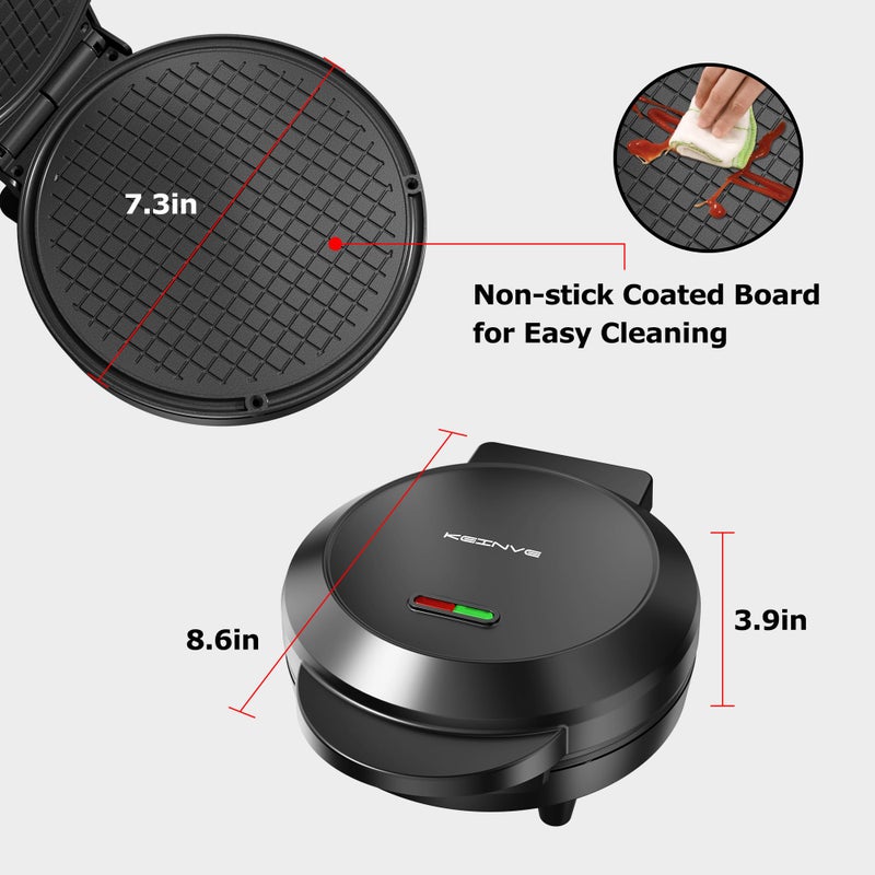 KEINVE Waffle Cone Maker, 750W Thin Waffle Maker (Ice Cream Cone) with Shaper Roller, 7.08" Nonstick Plate - Image 4