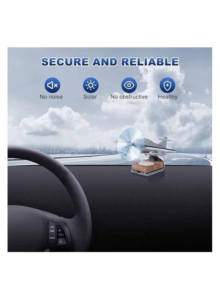 Loquat Black  Aircraft Shaped Solar Powered Rotating Fan Car Air Freshener Car Dashboard Accessory For Car Interior Decoration For All Cars (BLACK) - Image 5