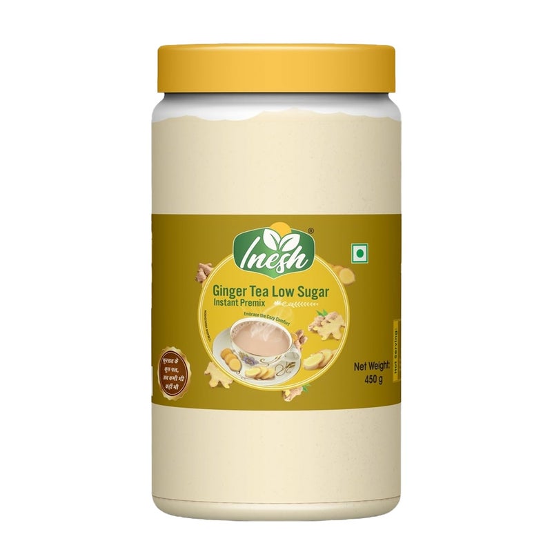 Inesh Ginger Tea Low Sugar Instant premix jar 450gm - Image 1