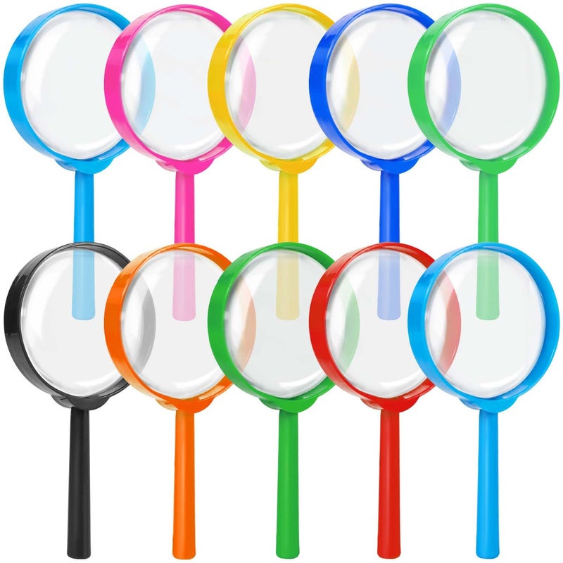 SenseYo 10 PCS Mini Magnifying Glass for Kids, 5X Small Kid Magnifier for Hobbies and Science - Image 1