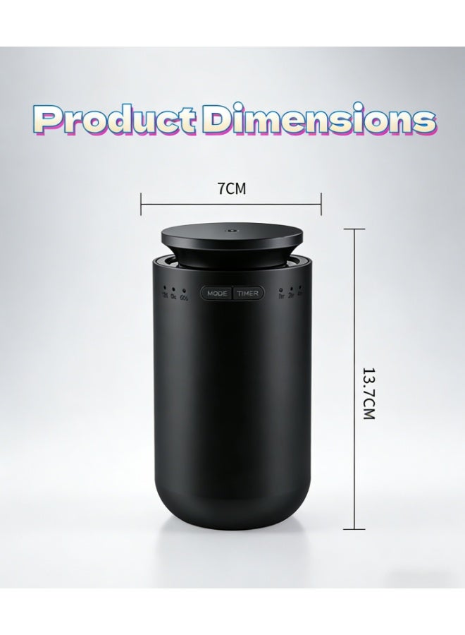 Car Diffuser with 3-Level Fragrance Control, 168H Long-Lasting Battery Essential Oil Atomizer, 360°Surround Diffusion Portable Aromatherapy Diffuser for Car/Home/Office (Black, M22) - Image 3