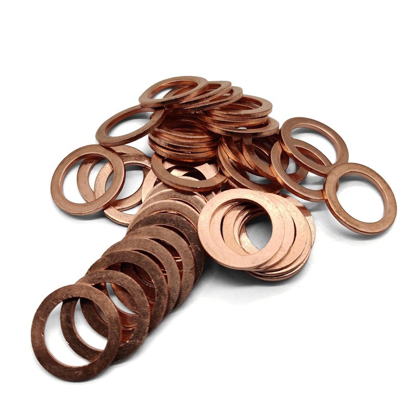 NACX M14 Flat Washer Copper Sealing Ring, 14mm ID 20mm OD 1.5mm Thickness Metric Sealing Gasket, 40 Pieces - Image 1
