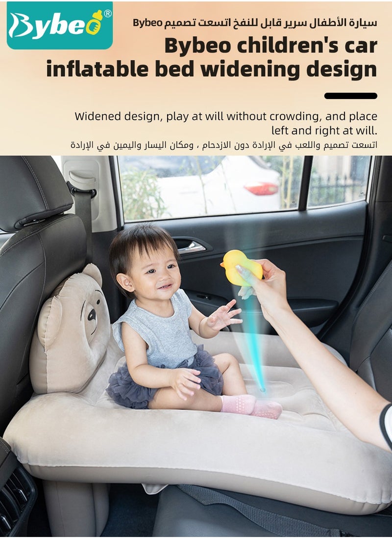 Bybeo Inflatable Toddler Travel Bed, Kids Travel Airplane Bed, Portable Toddler Travel Car Seat Crib with Seat Belt, Kids Blow Up Mattress for Car Seat with Hand Pump & Storage Bag, Toddler Travel Essential  - Image 3