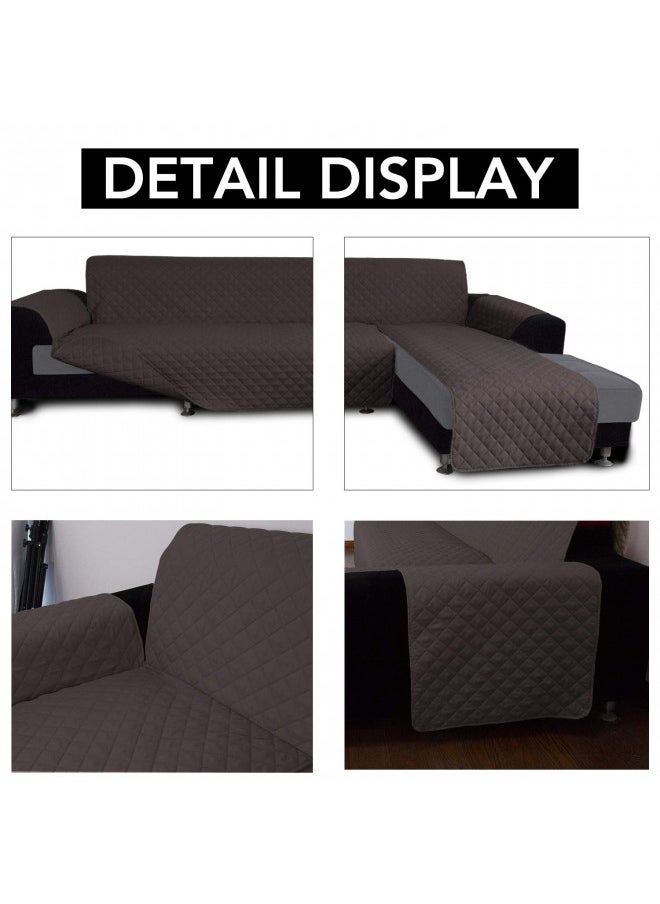 Easy-Going Easy-Going Sofa Slipcover L Shape Sofa Cover Sectional Couch Cover Chaise Lounge Slip Cover Reversible Sofa Cover Furniture Protector Cover for Pets Dog Cat (Large,Chocolate/Chocolate)  - Image 2