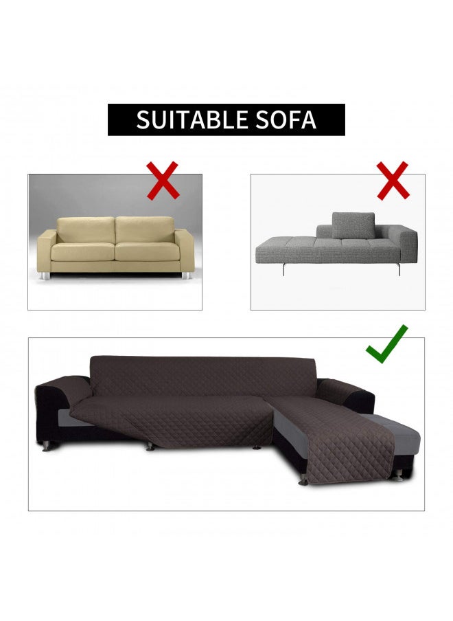 Easy-Going Easy-Going Sofa Slipcover L Shape Sofa Cover Sectional Couch Cover Chaise Lounge Slip Cover Reversible Sofa Cover Furniture Protector Cover for Pets Dog Cat (Large,Chocolate/Chocolate)  - Image 3