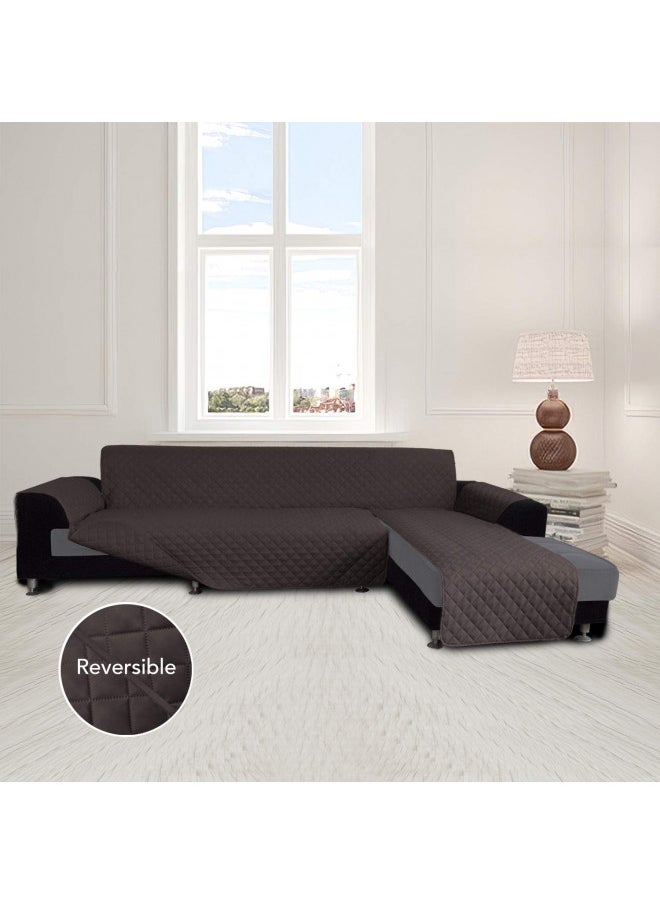 Easy-Going Easy-Going Sofa Slipcover L Shape Sofa Cover Sectional Couch Cover Chaise Lounge Slip Cover Reversible Sofa Cover Furniture Protector Cover for Pets Dog Cat (Large,Chocolate/Chocolate)  - Image 1