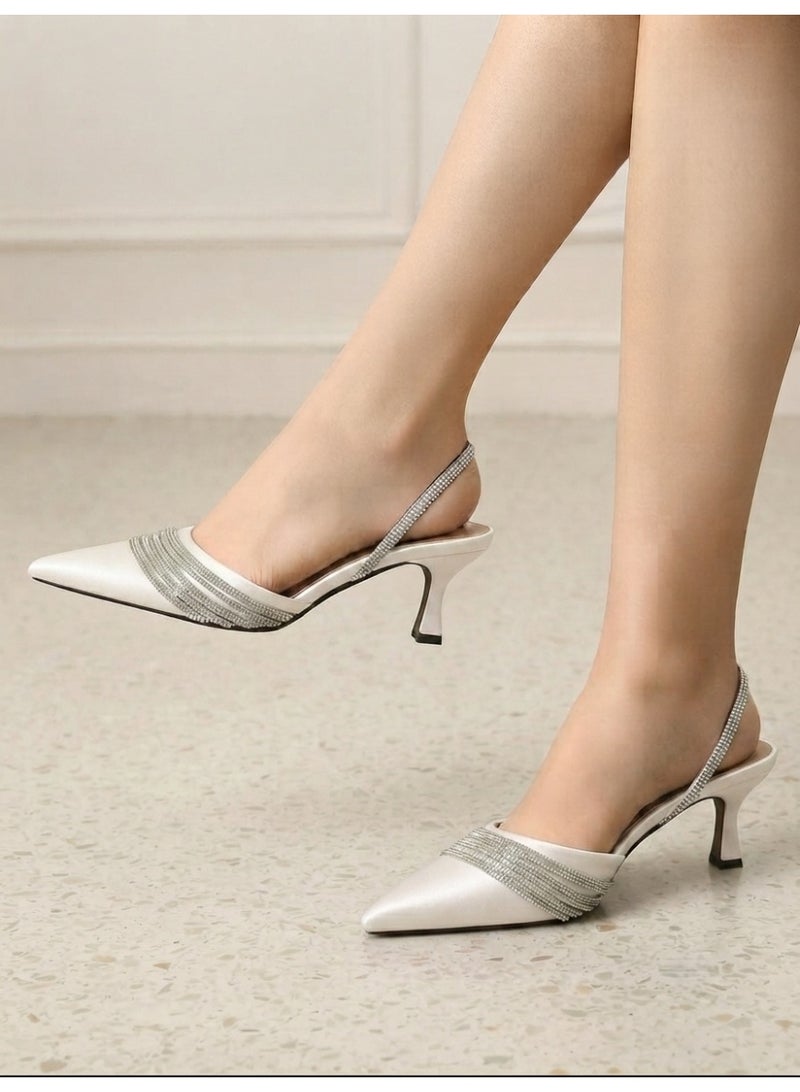 Vbranda Elegant Leather heels with a pointed toe designC-84 - Image 4