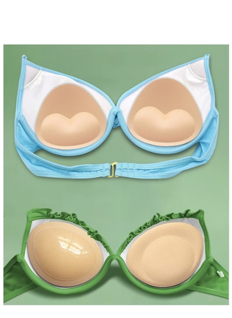 Realfrog 2 Pcs Bra Inserts , Self-adhesive Swimsuit Bra Pads ,Inserts Removable Silicone , Bra Lift Sticky Cups ,Bra Underwear Inner Lining Thickened Version , Gather Together to Adjust Size, Black  - Image 3