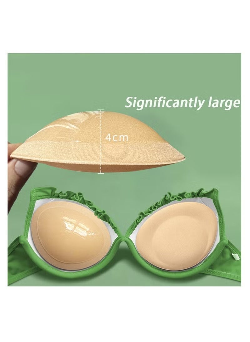 Realfrog 2 Pcs Bra Inserts , Self-adhesive Swimsuit Bra Pads ,Inserts Removable Silicone , Bra Lift Sticky Cups ,Bra Underwear Inner Lining Thickened Version , Gather Together to Adjust Size, Black  - Image 5