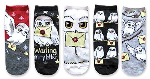 HYP Harry Potter Hedwig Hogwarts Letter Juniors/Womens 5 Pack Ankle Socks Size 4-10 Multi - Image 1