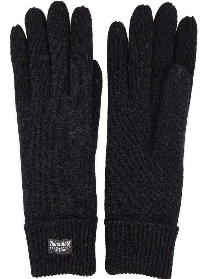 BRUCERIVER Men's Pure Wool Knitted Gloves with Warm Fleece Lining Size L/XL (Black) - Image 4