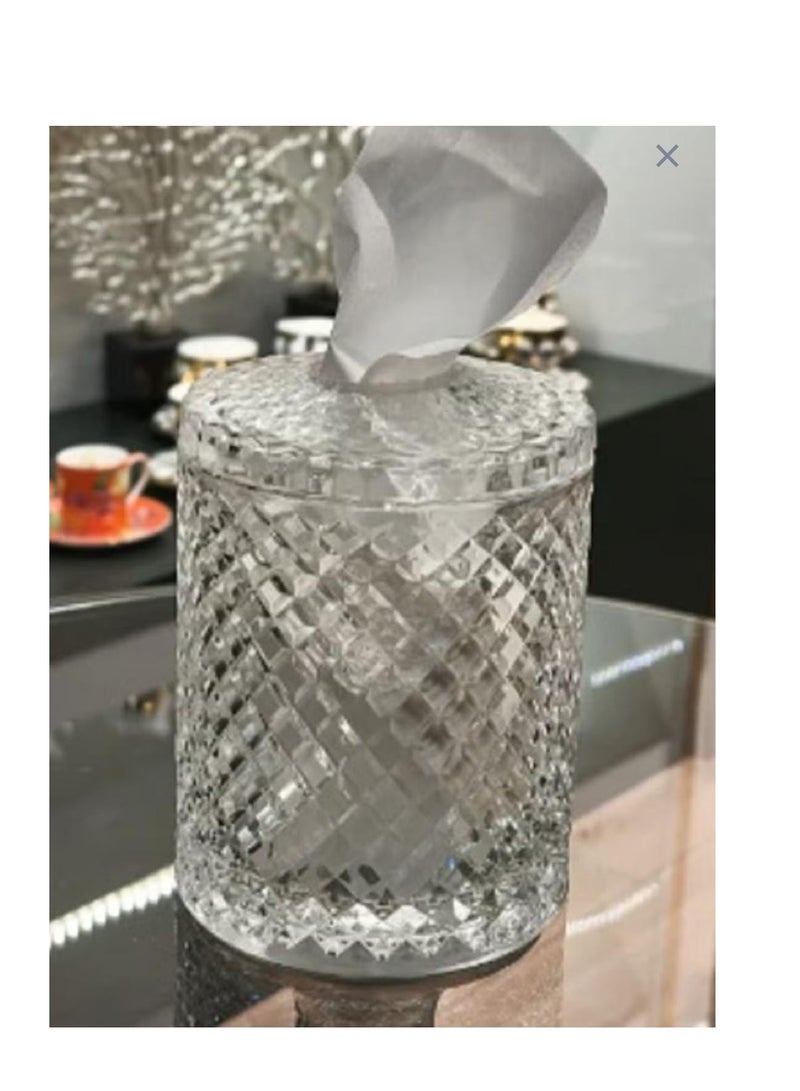 قطعتين علب مناديل زجاج كريستالي - Image 3