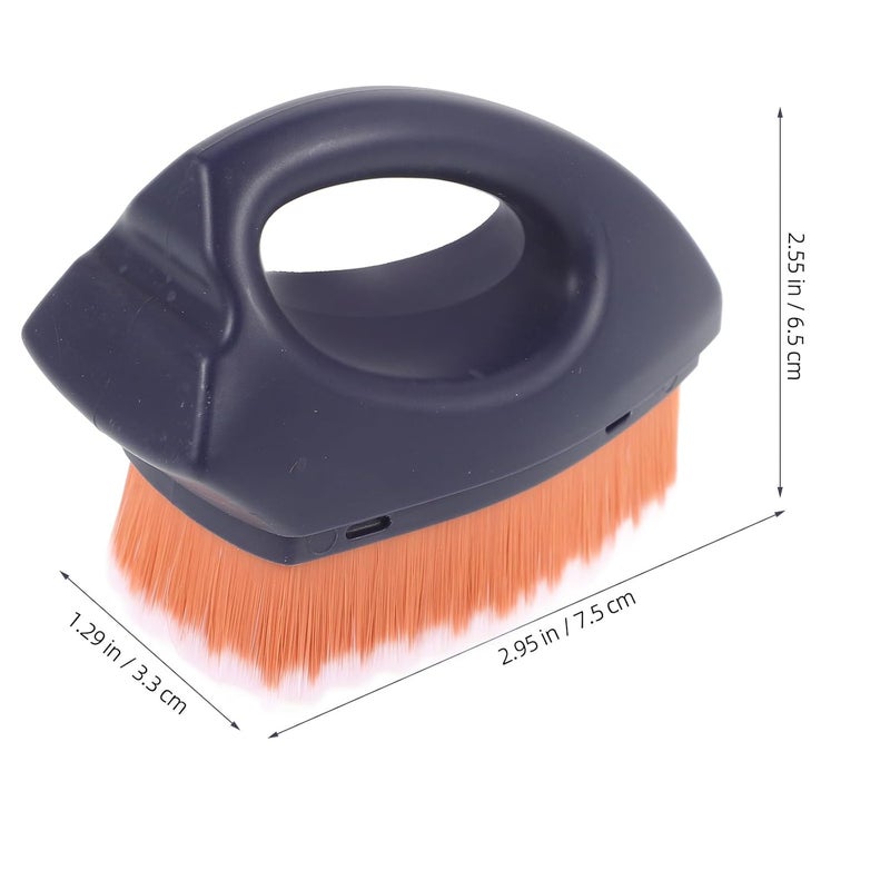 Foundation Brush with Flat Top, Dual-color Synthetic Bristles, Blue Handle, Portable Makeup Brush for Women’s Liquid and Powder Foundation Application, Travel Facial Makeup Tool - Image 2